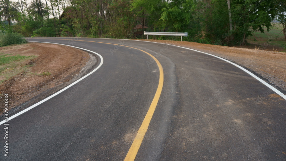 Asphalt road and countryside views