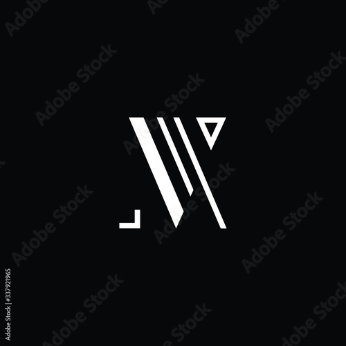 Minimal elegant monogram art logo. Outstanding professional trendy awesome artistic AV VA initial based Alphabet icon logo. Premium Business logo White color on black background