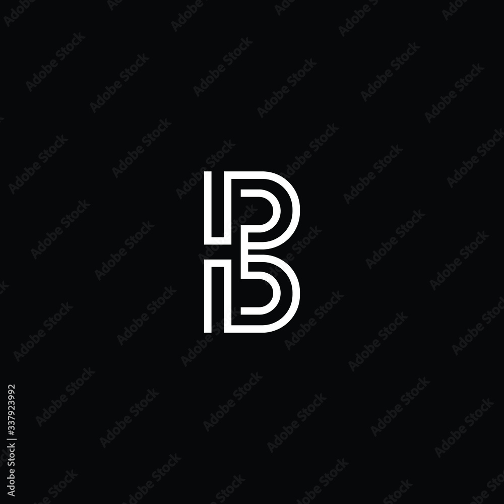 Minimal elegant monogram art logo. Outstanding professional trendy awesome artistic B BB initial based Alphabet icon logo. Premium Business logo White color on black background