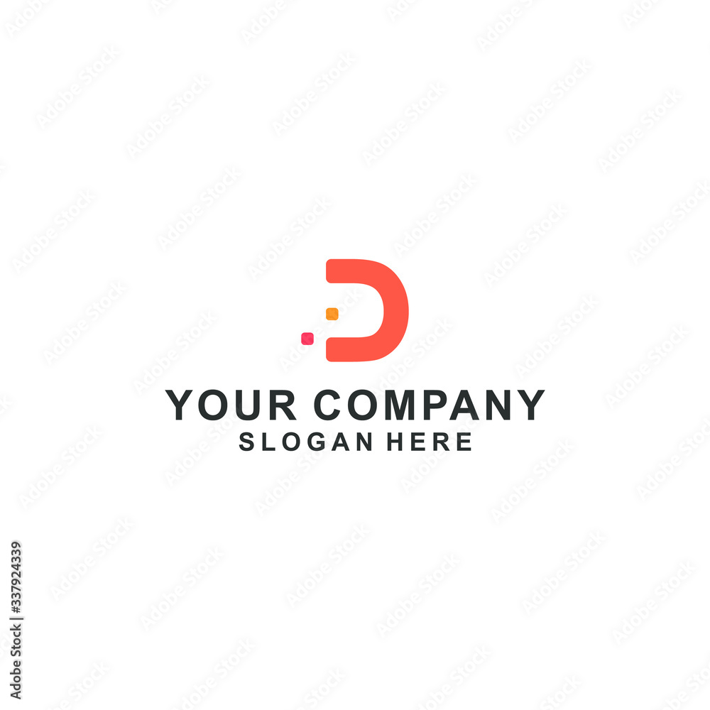 letter D technology company logo design letter D technology company logo design