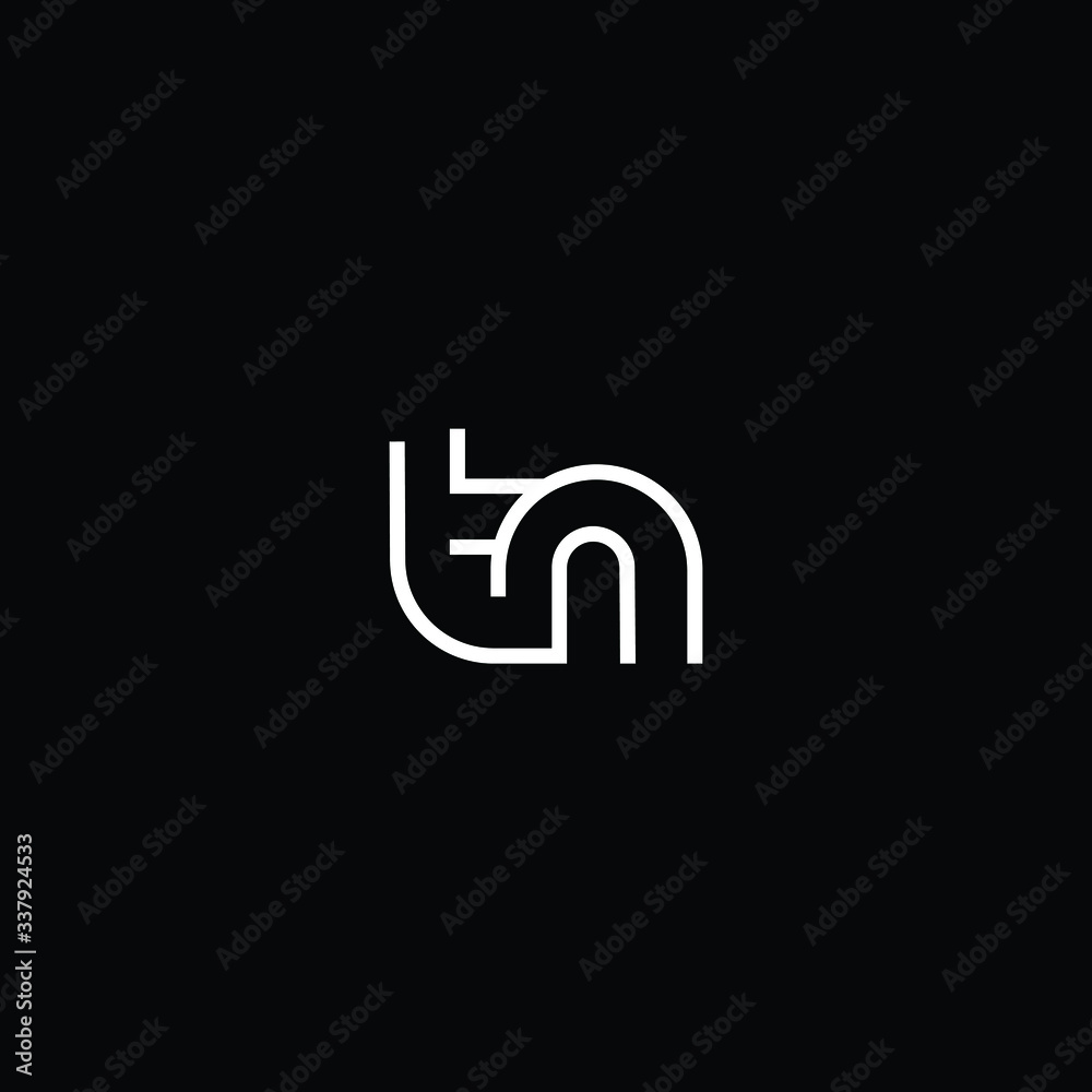 Minimal elegant monogram art logo. Outstanding professional trendy awesome artistic TN NT initial based Alphabet icon logo. Premium Business logo White color on black background Minimal elegant monogram art logo. Outstanding professional trendy awesome artistic TN NT initial based Alphabet icon logo. Premium Business logo White color on black background