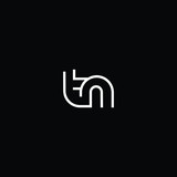 Minimal elegant monogram art logo. Outstanding professional trendy awesome artistic TN NT initial based Alphabet icon logo. Premium Business logo White color on black background