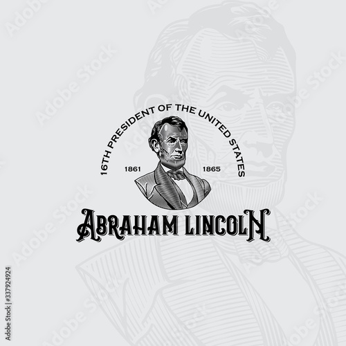 Abraham Lincoln vector Engraving style portrait