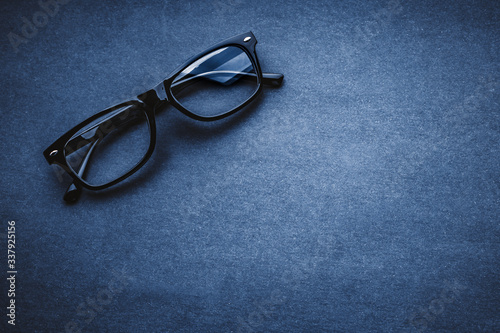Eye Glasses or spectacle on black background. Selective focus