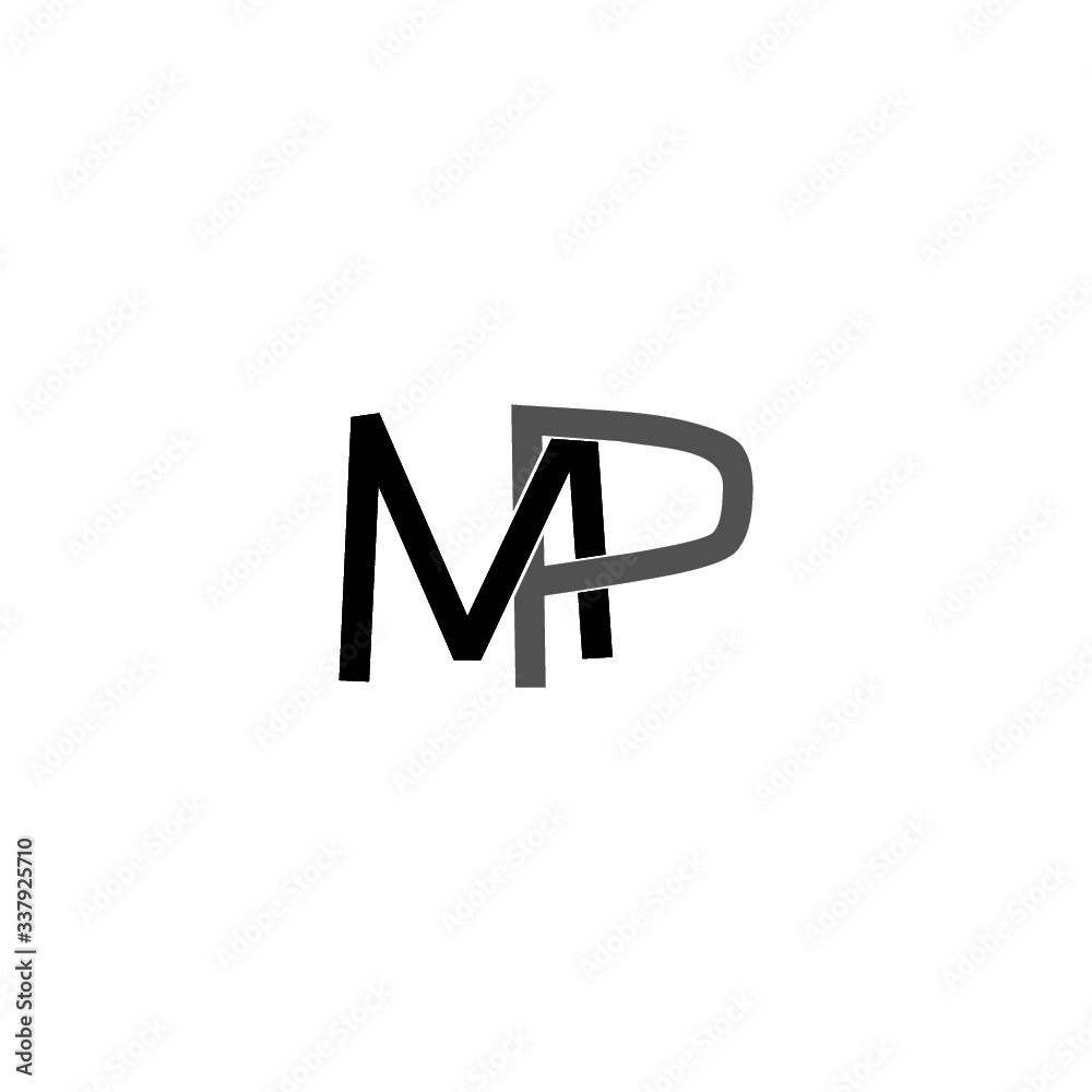 Letter M and letter P or MP icon isolated on white background Letter M and letter P or MP icon isolated on white background