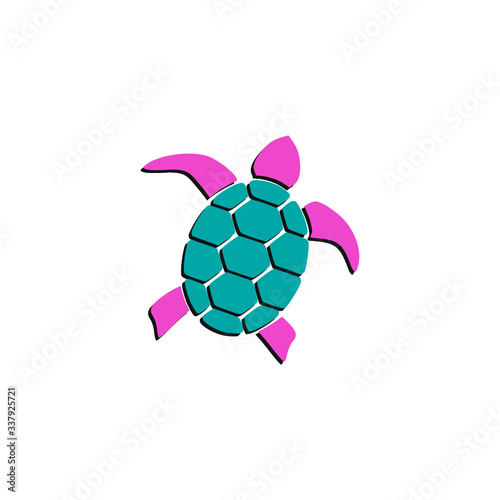 Sea turtle graphic icon isolated on white background