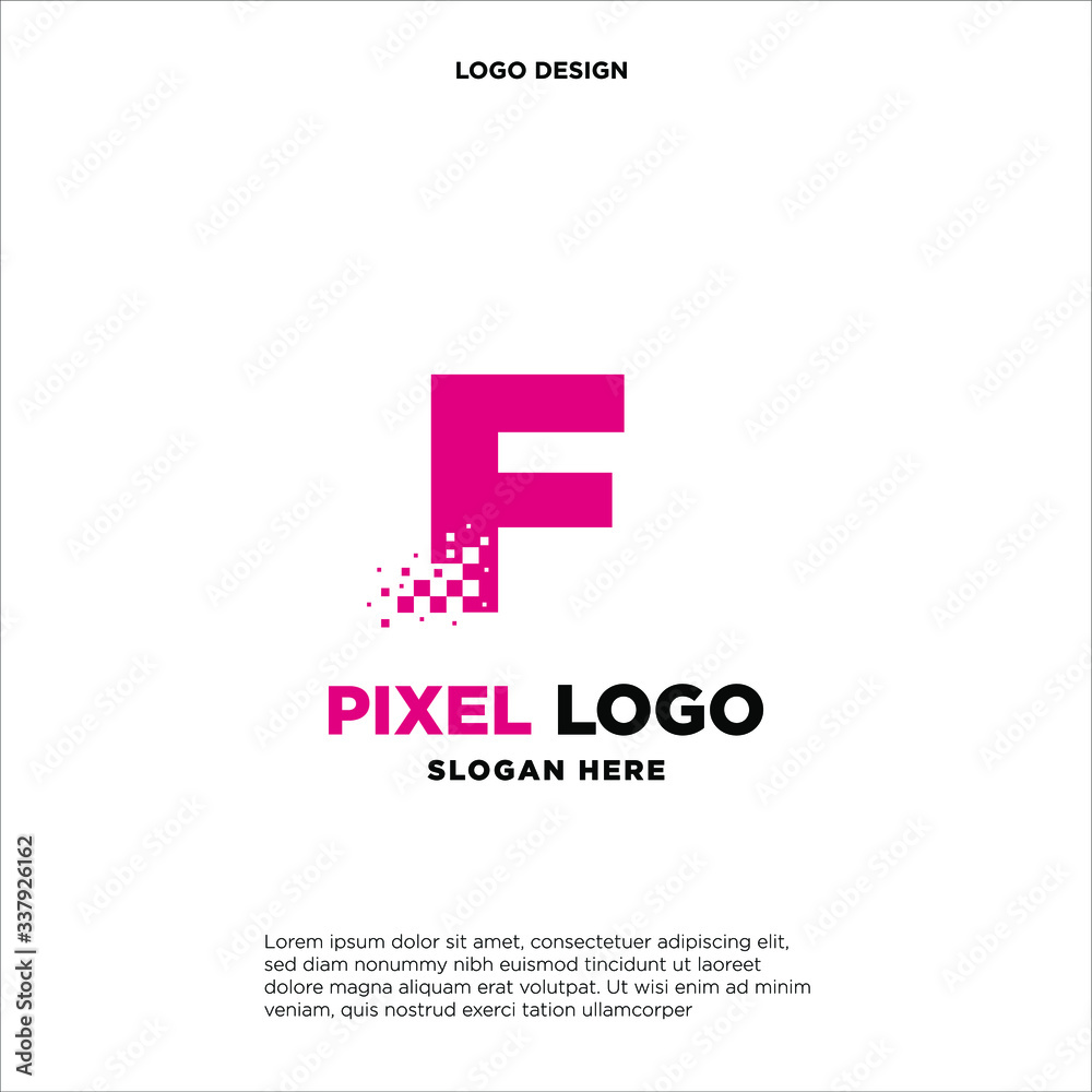 F Letter pixel logo design modern template F Letter pixel logo design modern template