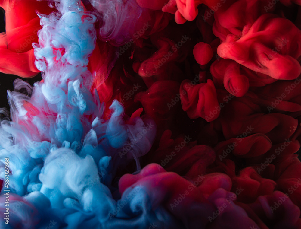 Fototapeta premium Color ink Collision under water