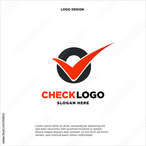 Letter O Check logo designs concept vector, Initial Checklist logo icon