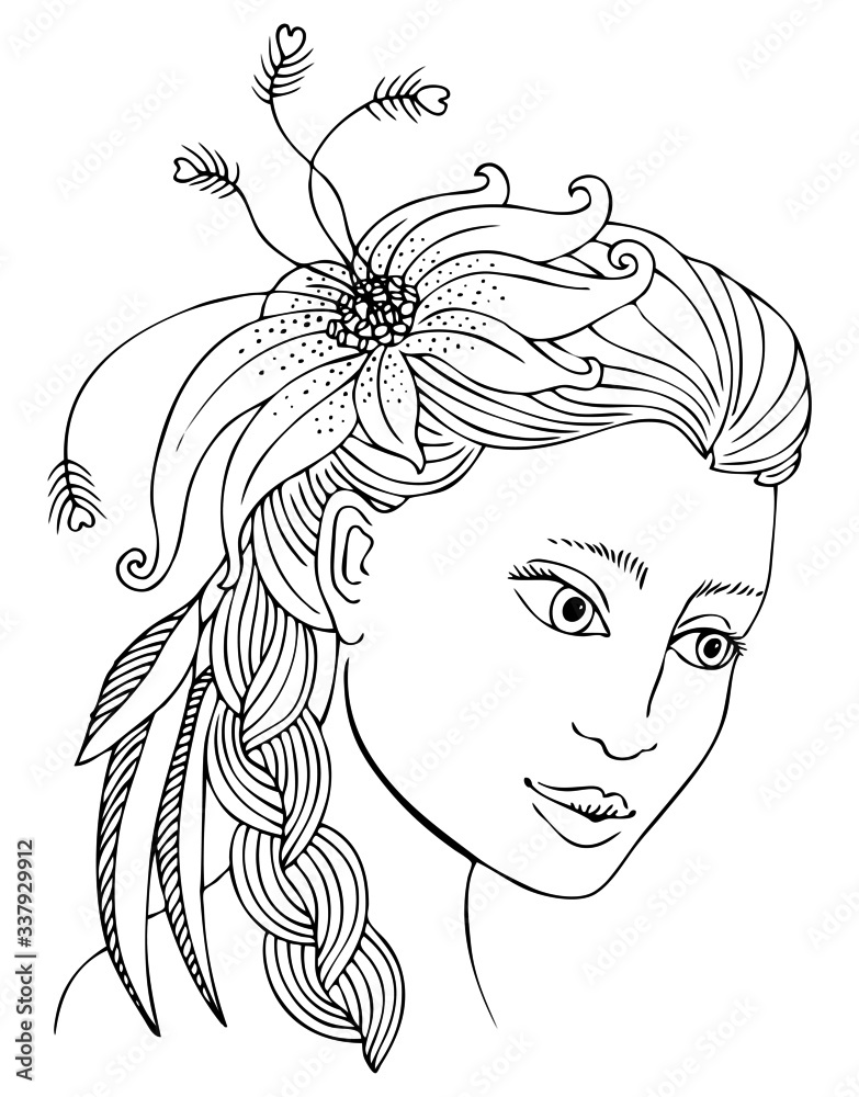 Young Pretty Woman Portrait Drawn Elegant Stock Vector Royalty Free  736053799  Shutterstock