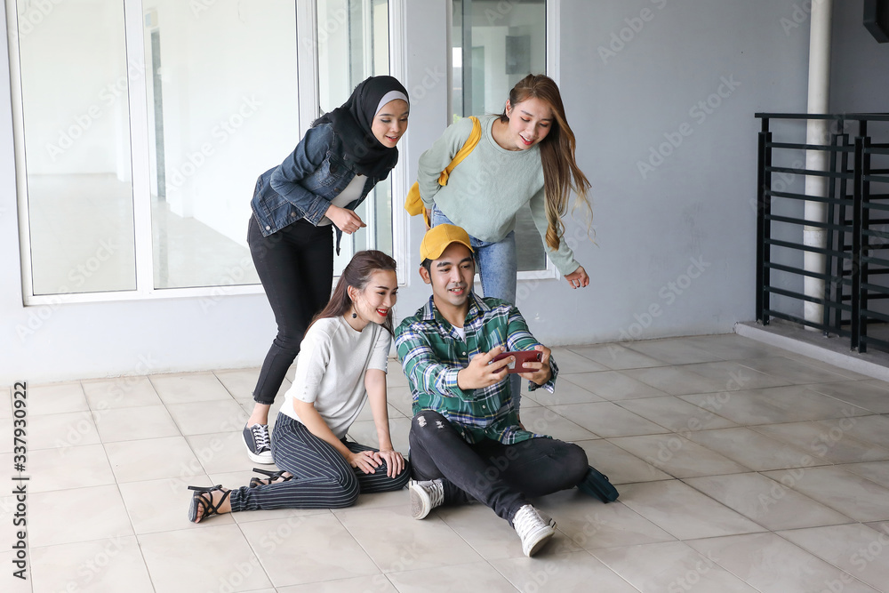 Young asian malay chinese man woman indoor stair corridor campus book file folder laptop computer phone sit stand study mingle happy selfie photo Young asian malay chinese man woman indoor stair corridor campus book file folder laptop computer phone sit stand study mingle happy selfie photo