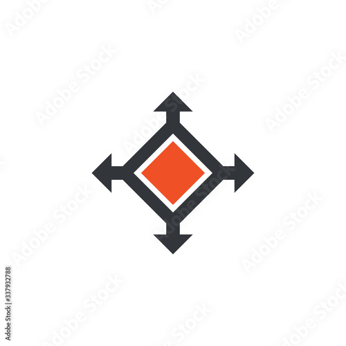Free Download Delivery logistic package with four arrows in different directions. Stock Vector illustration isolated on white background. - GFXLoad