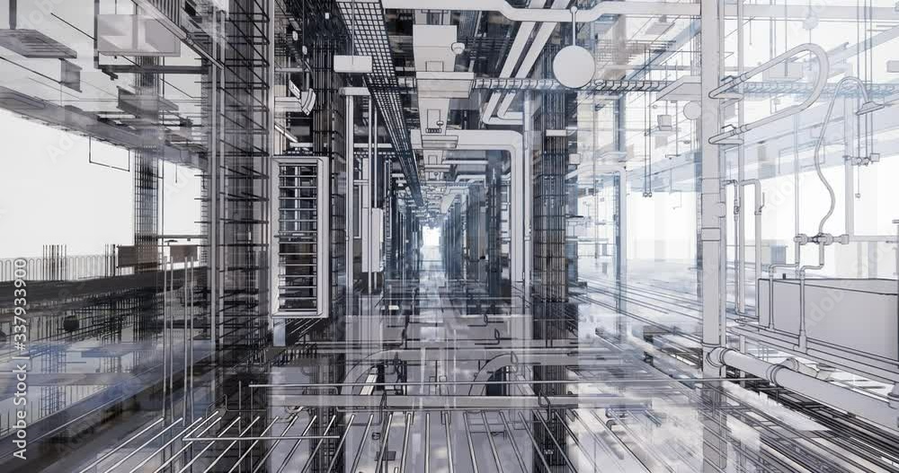 Visualization of the concept of BIM model utilities of the building