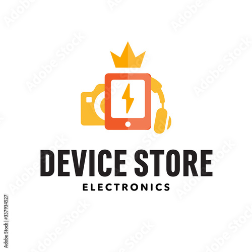 Original Graphic Iconic Logo Design for accessory hardware computer parts store, device electronics phone repair store, gadget online website, technological exhibition etc.  