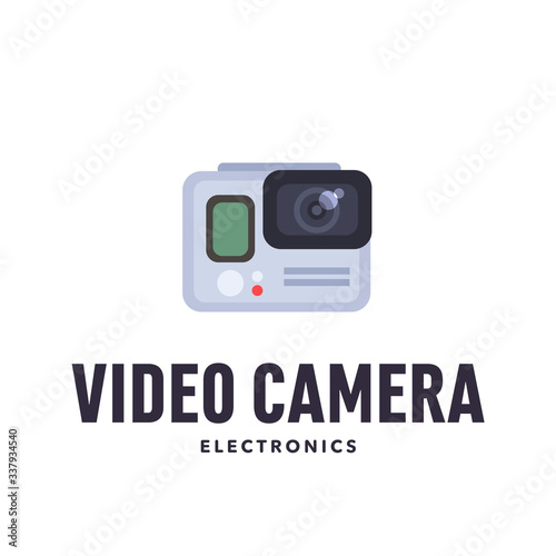 Video Camera Iconic Logo Design for device electronics gudget repair store, accessory hardware computer parts store, online website, technological exhibition etc.  