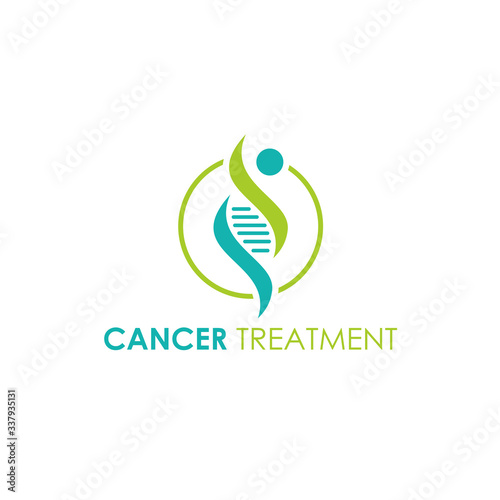 DNA Genetics Icon - Vector, Sign and Symbol for logo Design. Human Abstract dna molecule helix spiral blue green isolated