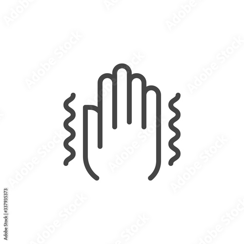 Outline Icon Trembling, Symptoms Illness Pneumonia, Coronavirus,