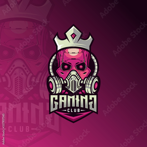 Skull esport logo design inspiration for gaming club. Skull robot esport logo