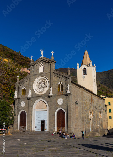 Cinque Terre coast and small towns with vibrant colorful houses in La Spezia, Italy