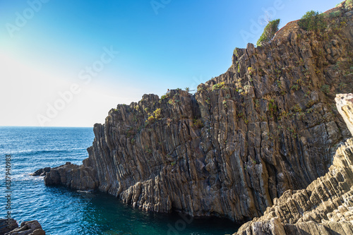 Cinque Terre coast and small towns with vibrant colorful houses in La Spezia, Italy