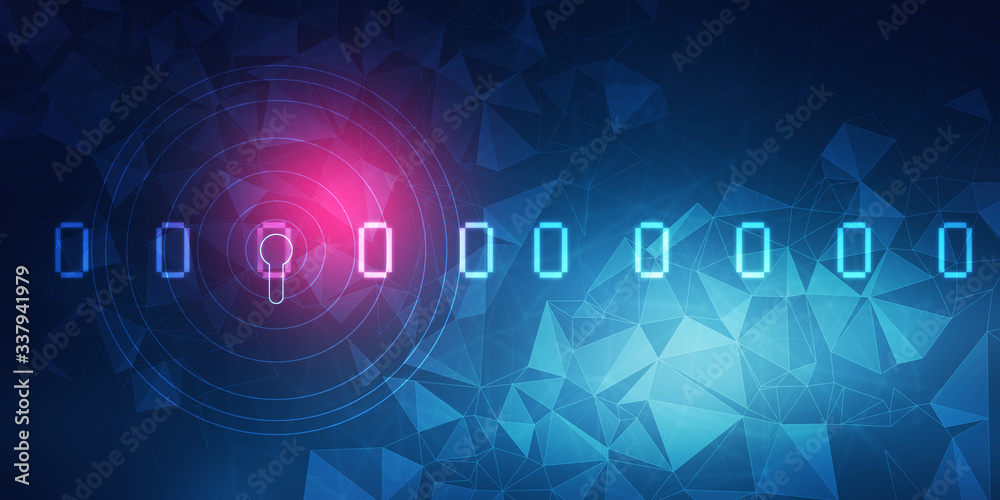 2d illustration Abstract futuristic electronic circuit technology background