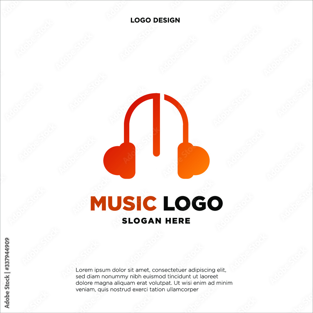 Music Headphones symbols logo and icon, vector template.