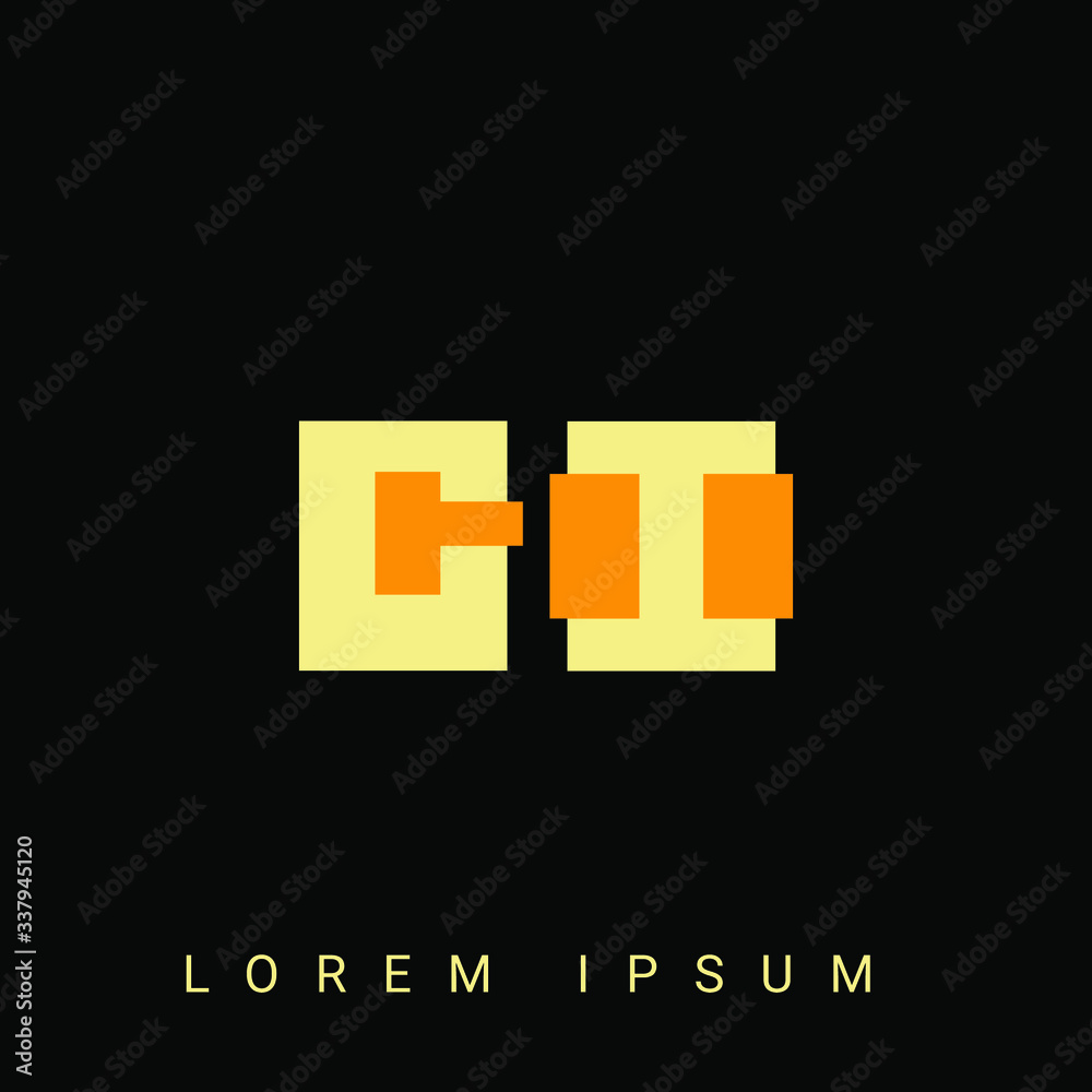 Fototapeta premium Modern creative shaped GI, IG, G, I logo. Initial Logo Designs Templete with Black Background. Vector Illustration