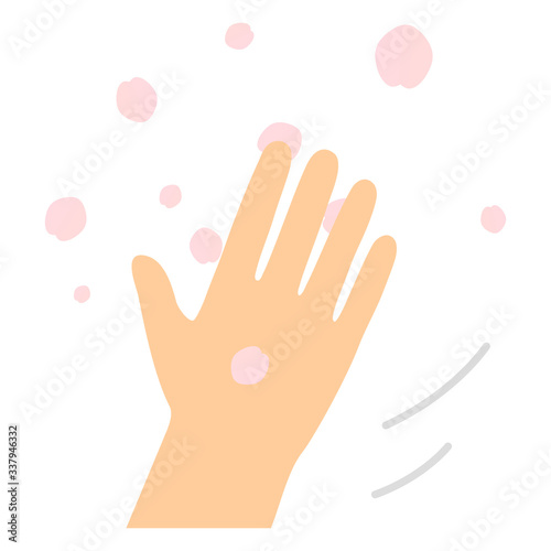 桜の花びらと掌
