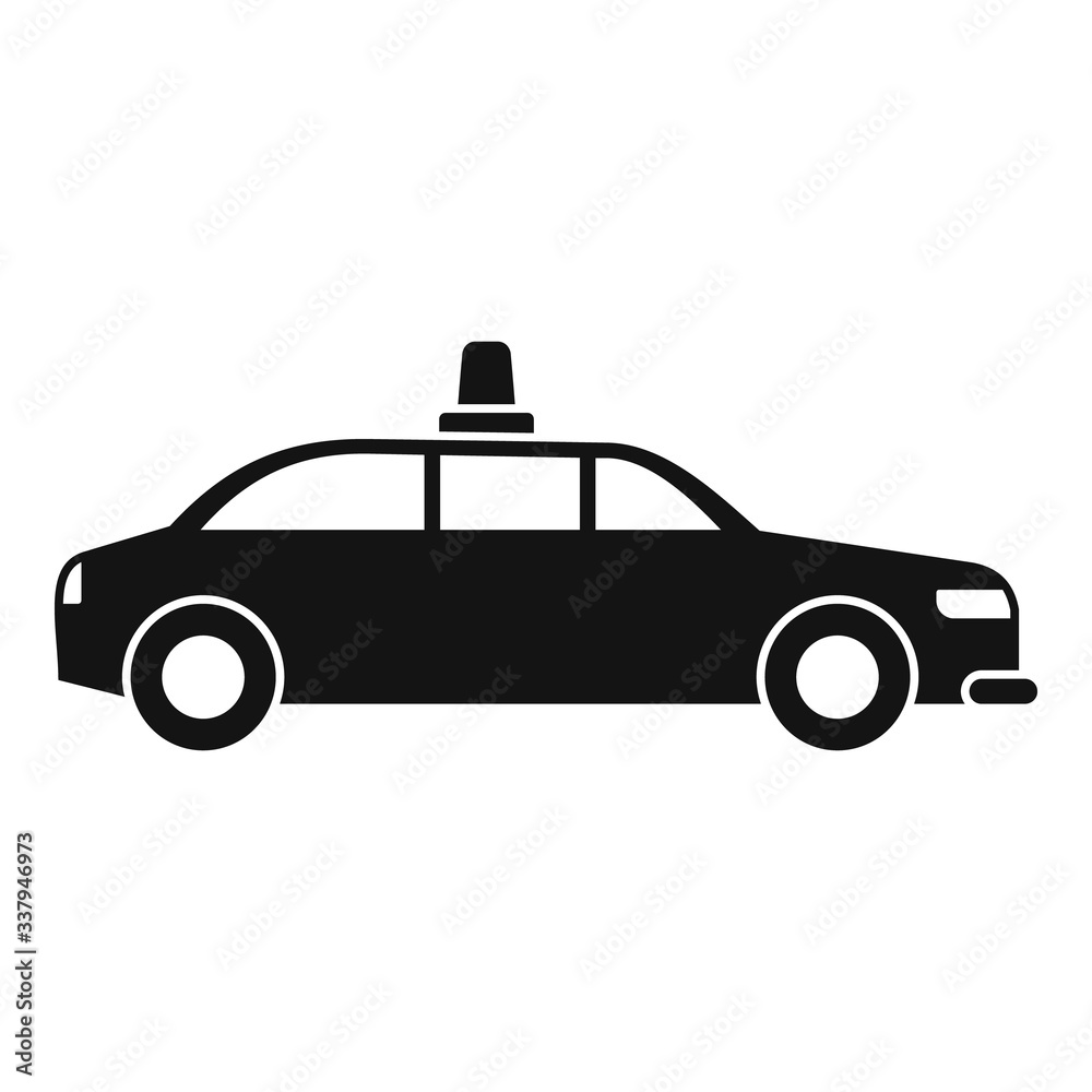 Police car icon. Simple illustration of police car vector icon for web design isolated on white background