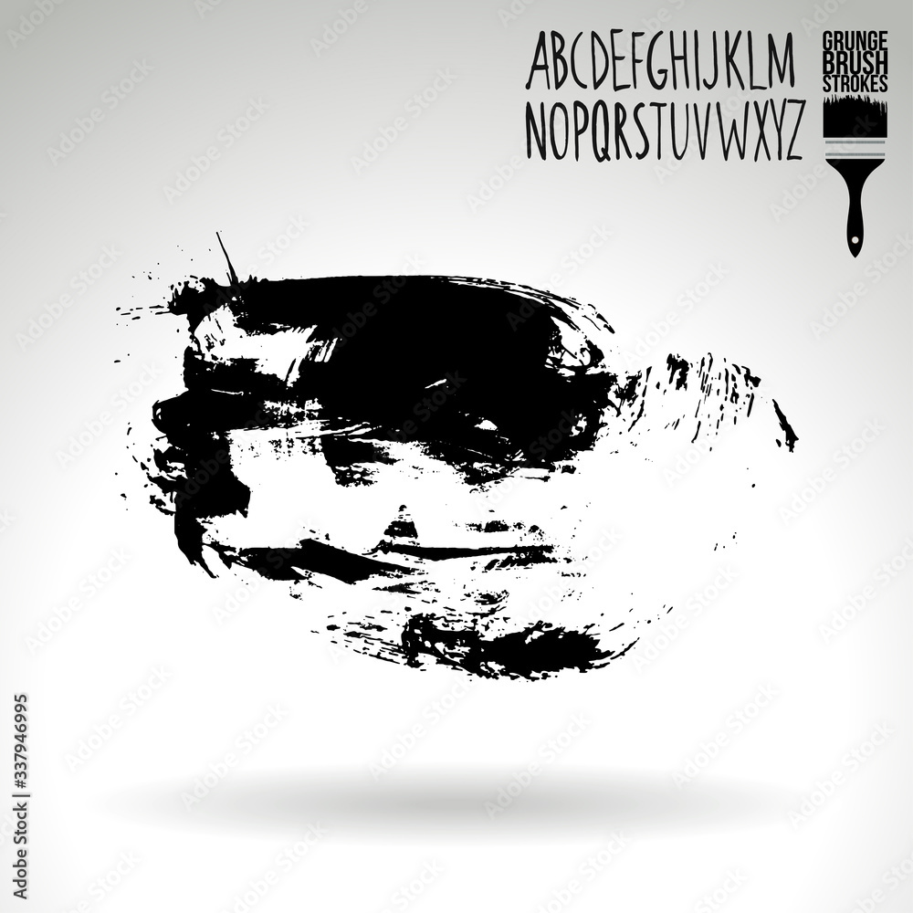 Black brush stroke and texture. Grunge vector abstract hand - painted element. Underline and border design. Black brush stroke and texture. Grunge vector abstract hand - painted element. Underline and border design.