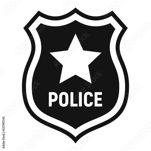 Police badge icon. Simple illustration of police badge vector icon for web design isolated on white background photo