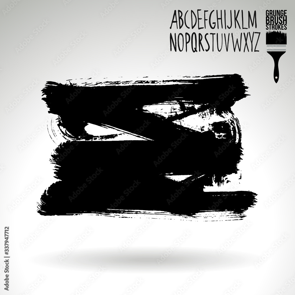 Black brush stroke and texture. Grunge vector abstract hand - painted element. Underline and border design. Black brush stroke and texture. Grunge vector abstract hand - painted element. Underline and border design.