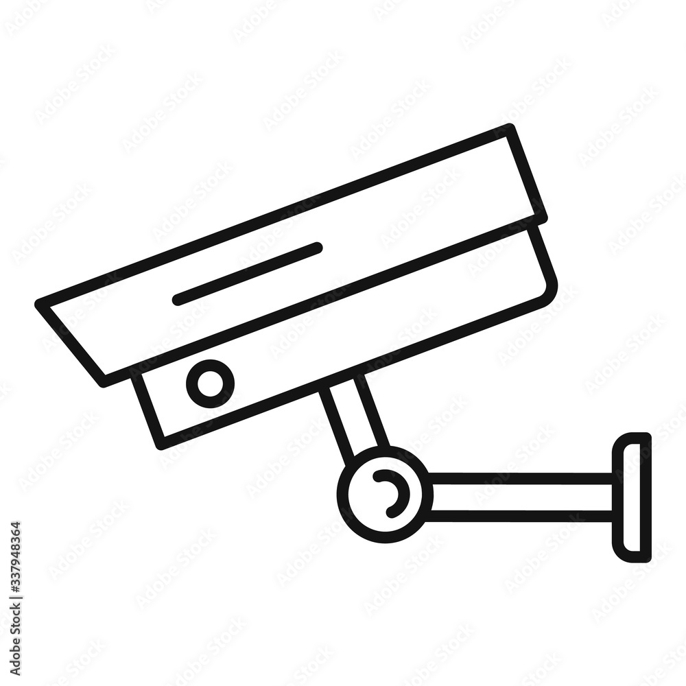 Security camera icon. Outline security camera vector icon for web design isolated on white background Security camera icon. Outline security camera vector icon for web design isolated on white background
