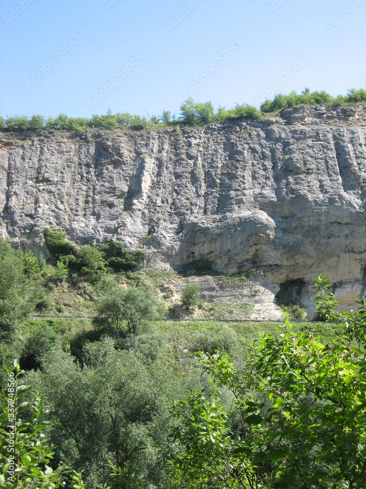 an epic rock in the mountains