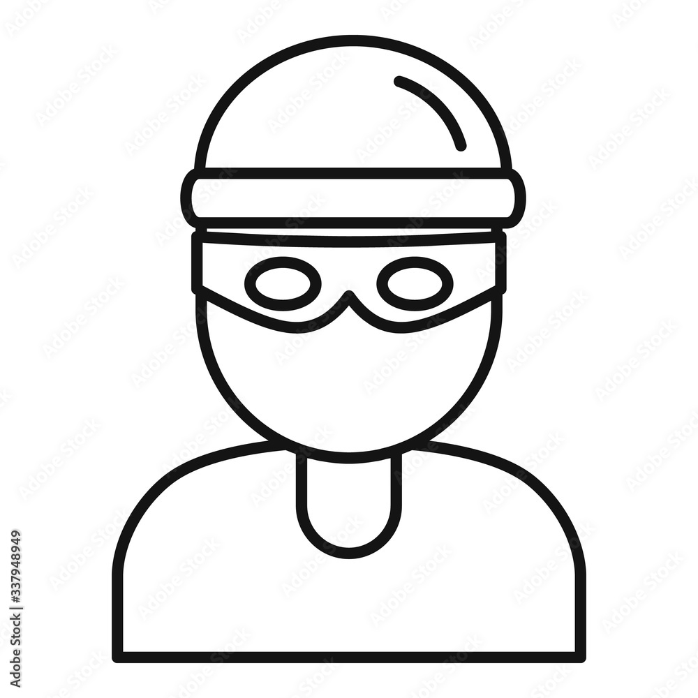 Burglar icon. Outline burglar vector icon for web design isolated on white background Burglar icon. Outline burglar vector icon for web design isolated on white background