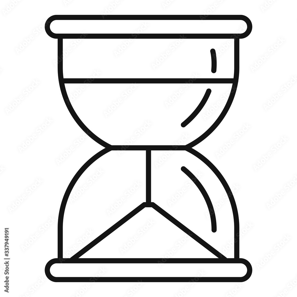 Hourglass icon. Outline hourglass vector icon for web design isolated on white background