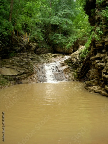 small waterfall in the forest