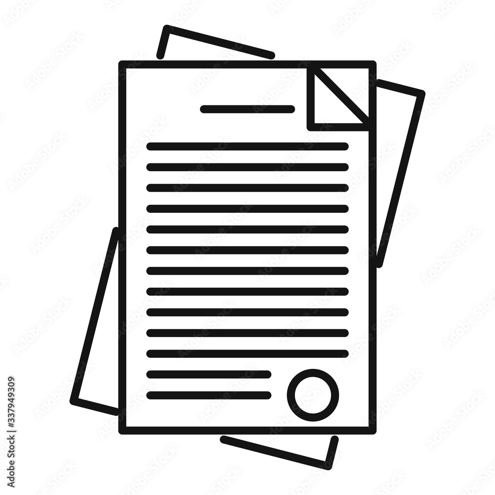 Police documents icon. Outline police documents vector icon for web design isolated on white background Police documents icon. Outline police documents vector icon for web design isolated on white background