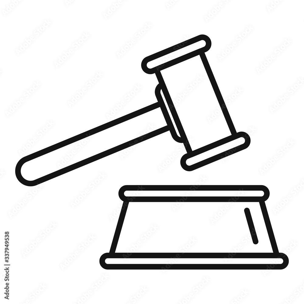 Judge gavel icon. Outline judge gavel vector icon for web design isolated on white background Judge gavel icon. Outline judge gavel vector icon for web design isolated on white background