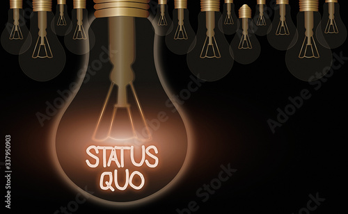 Photos Text sign showing Status Quo