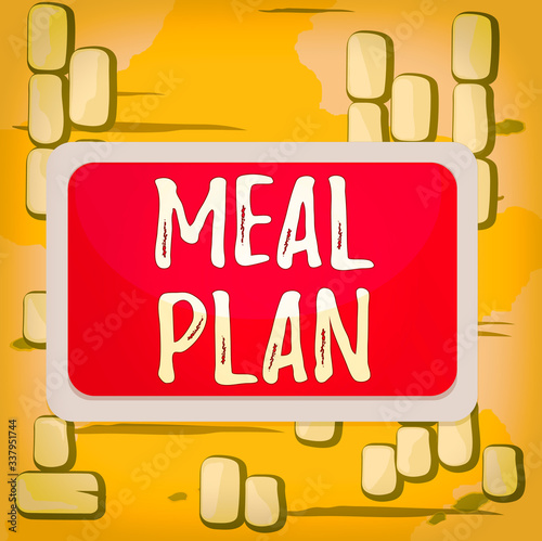 Принти на полотні Word writing text Meal Plan