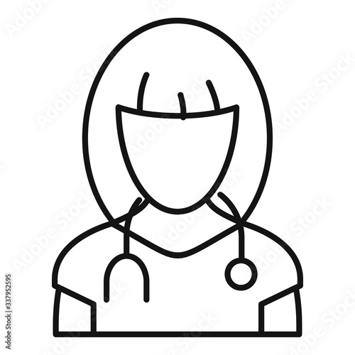 Job nurse icon. Outline job nurse vector icon for web design isolated on white background © anatolir