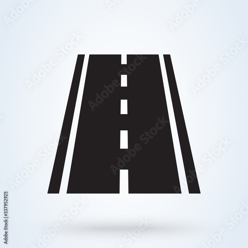 Road icon simple style. Vector illustration transport