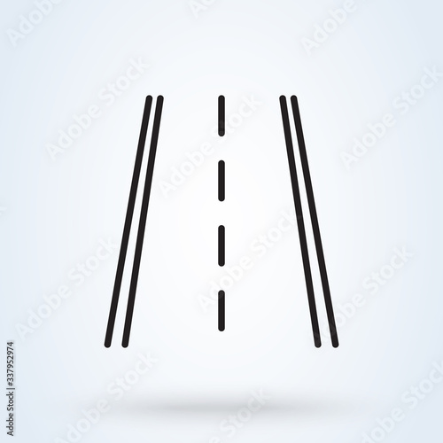 Road icon simple style. Vector illustration Linear style
