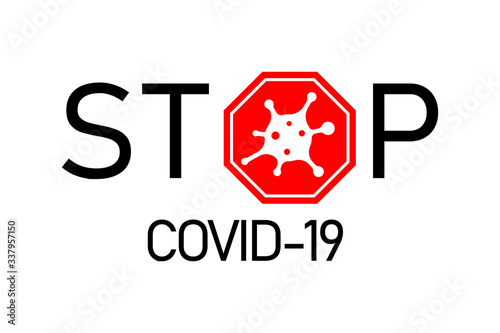 Coronavirus 2019-nCoV. Corona virus icon. Red sign isolated on white background. China pathogen respiratory infection. Design bacteria. Influenza pandemic Corona-virus prevention. Vector illustration