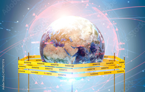 Earth on coronavirus ncov quarantine