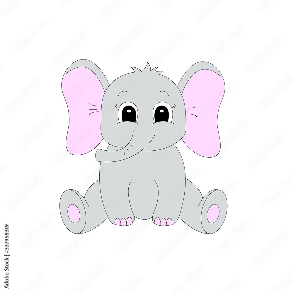 Cartoon cute elephant. Vector illustration for children. Cartoon cute elephant. Vector illustration for children.