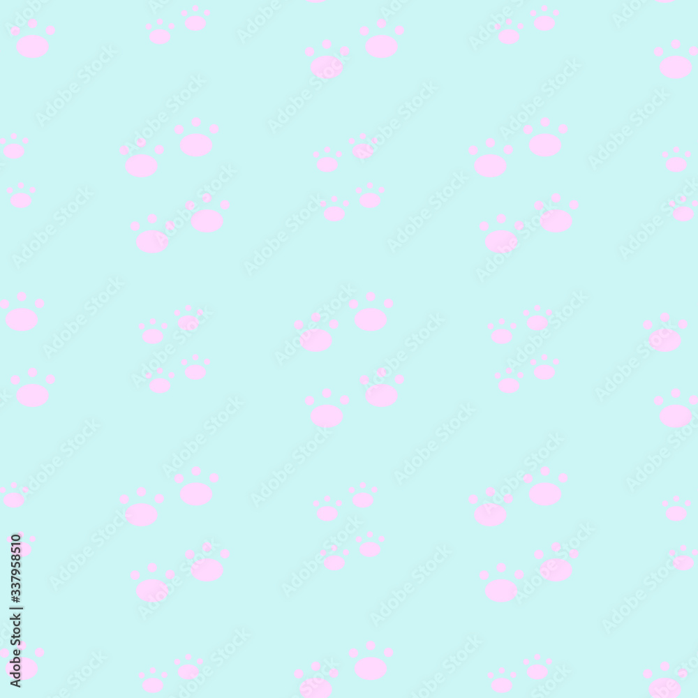 Seamless pattern with paws. Vector illustration.