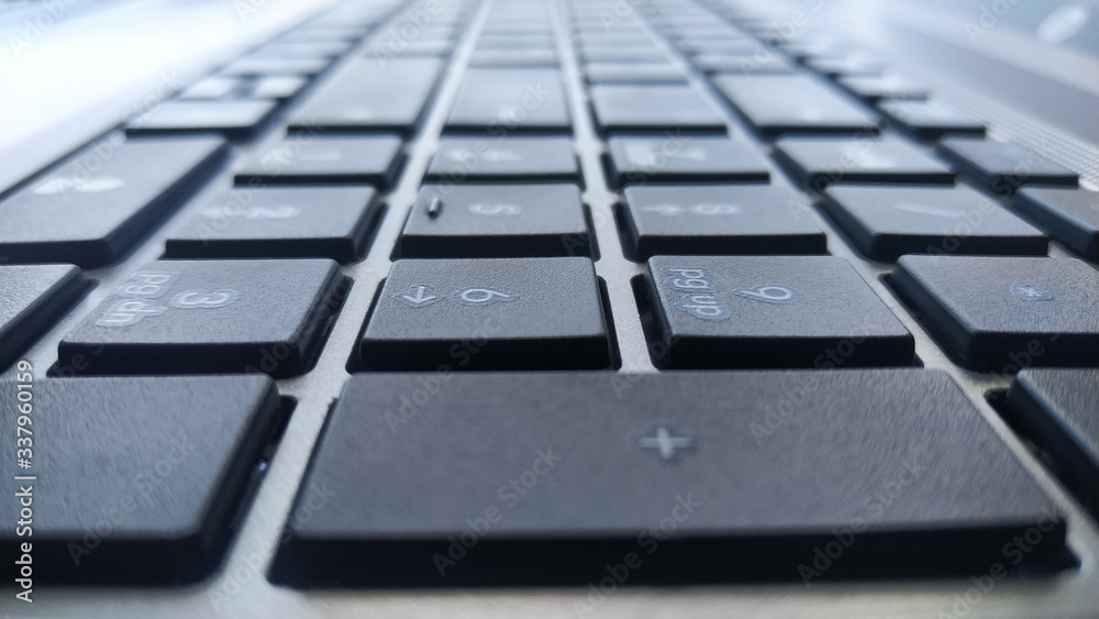 Keyboard of a notebook computer. black