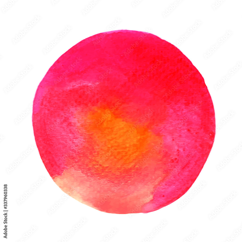 Red, pink and yellow watercolor hand painting banner outer of circle shape for decoration artwork. Red, pink and yellow watercolor hand painting banner outer of circle shape for decoration artwork.